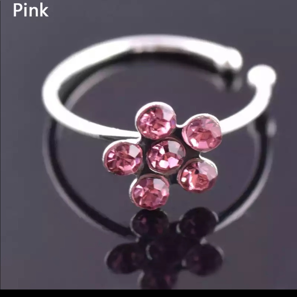 1 pc Nostril Stainless Hoop Plum Nose Ring Clip - Picture 5 of 8